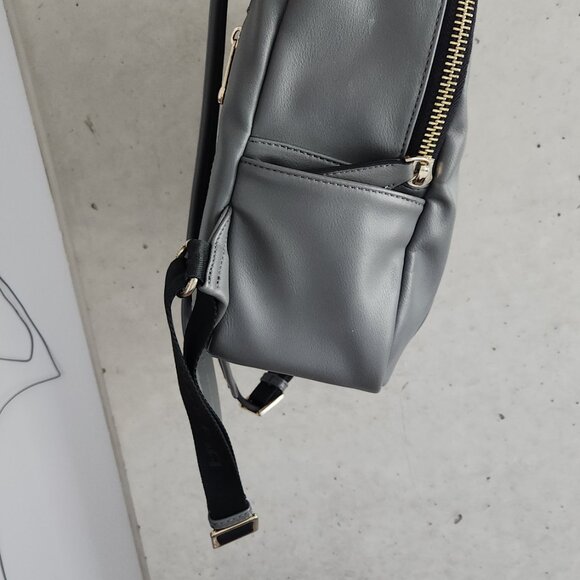 Small Light Grey Pleather Backpack – Stylish & Functional Day Trip Bag - Picture 2 of 6